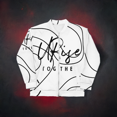 URise Together Unisex Bomber Jacket - White/Black