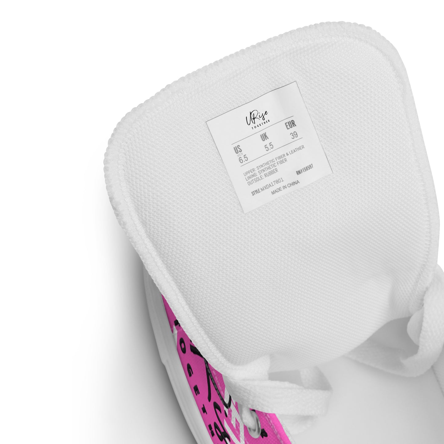 "URise Together" Men’s high top canvas shoes - PinkOut