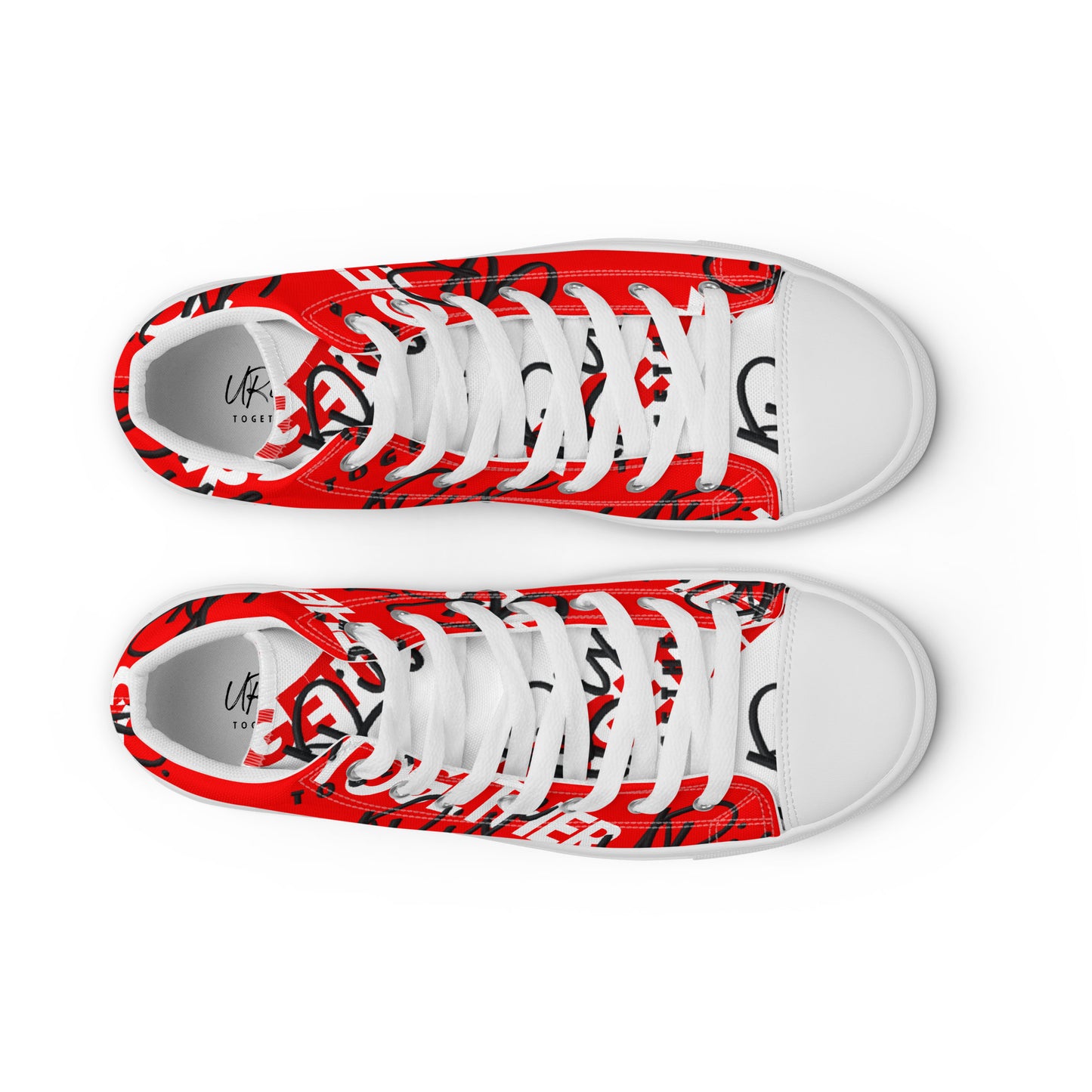"URise Together" Men’s high top canvas shoes RedOut