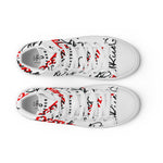 "URise Together" Men’s high top canvas shoes Wht/Red