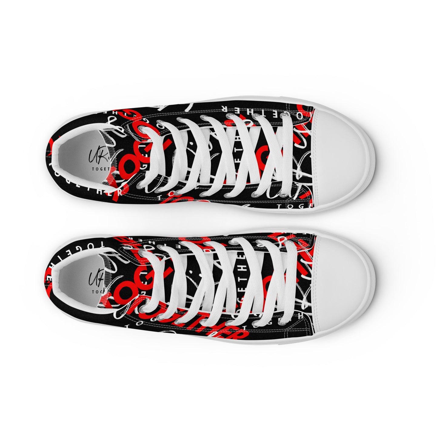 "URise Together" Men’s high top canvas shoes Black