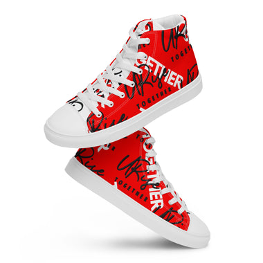 "URise Together" Men’s high top canvas shoes RedOut