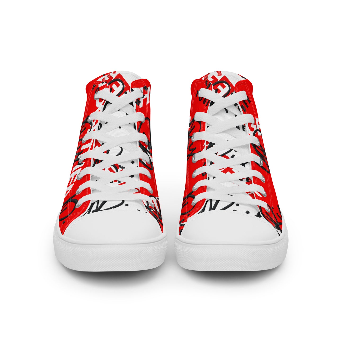 "URise Together" Men’s high top canvas shoes RedOut
