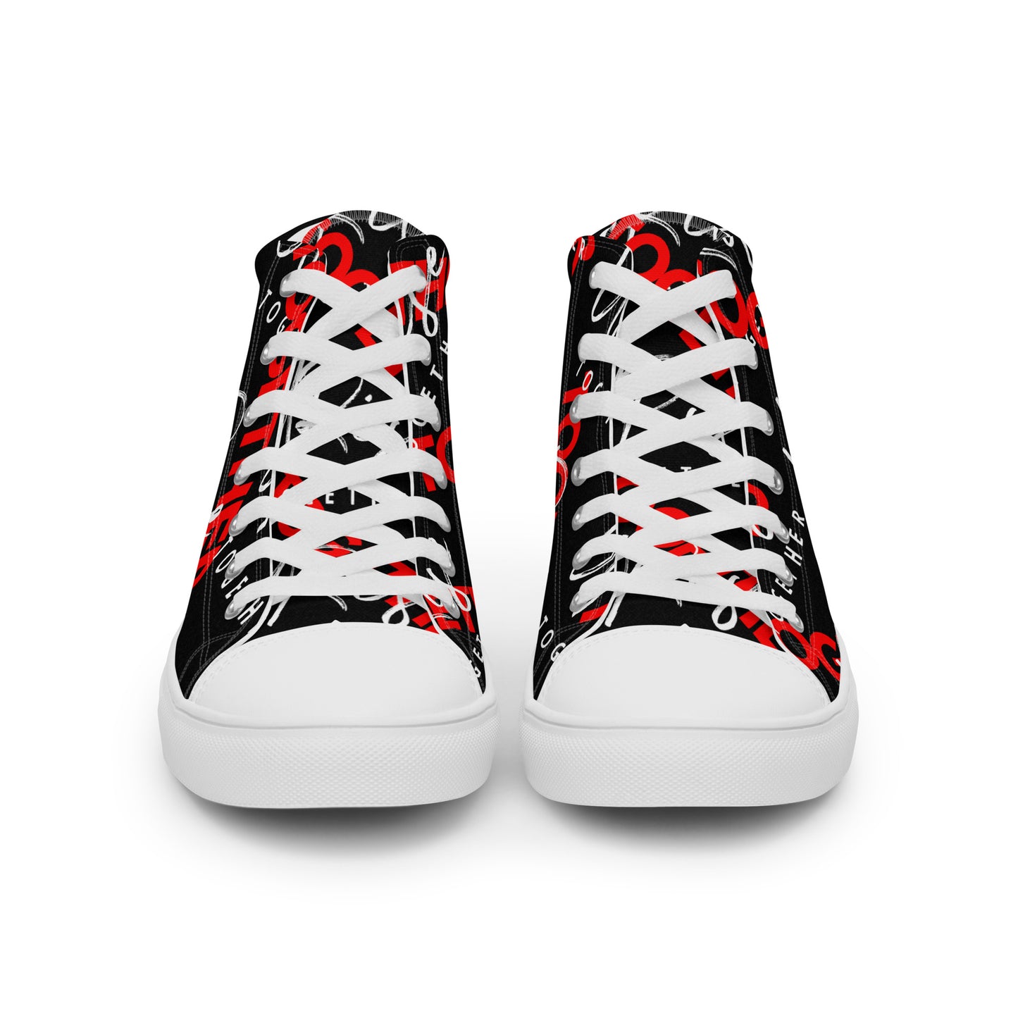 "URise Together" Men’s high top canvas shoes Black