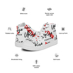 "URise Together" Men’s high top canvas shoes Wht/Red