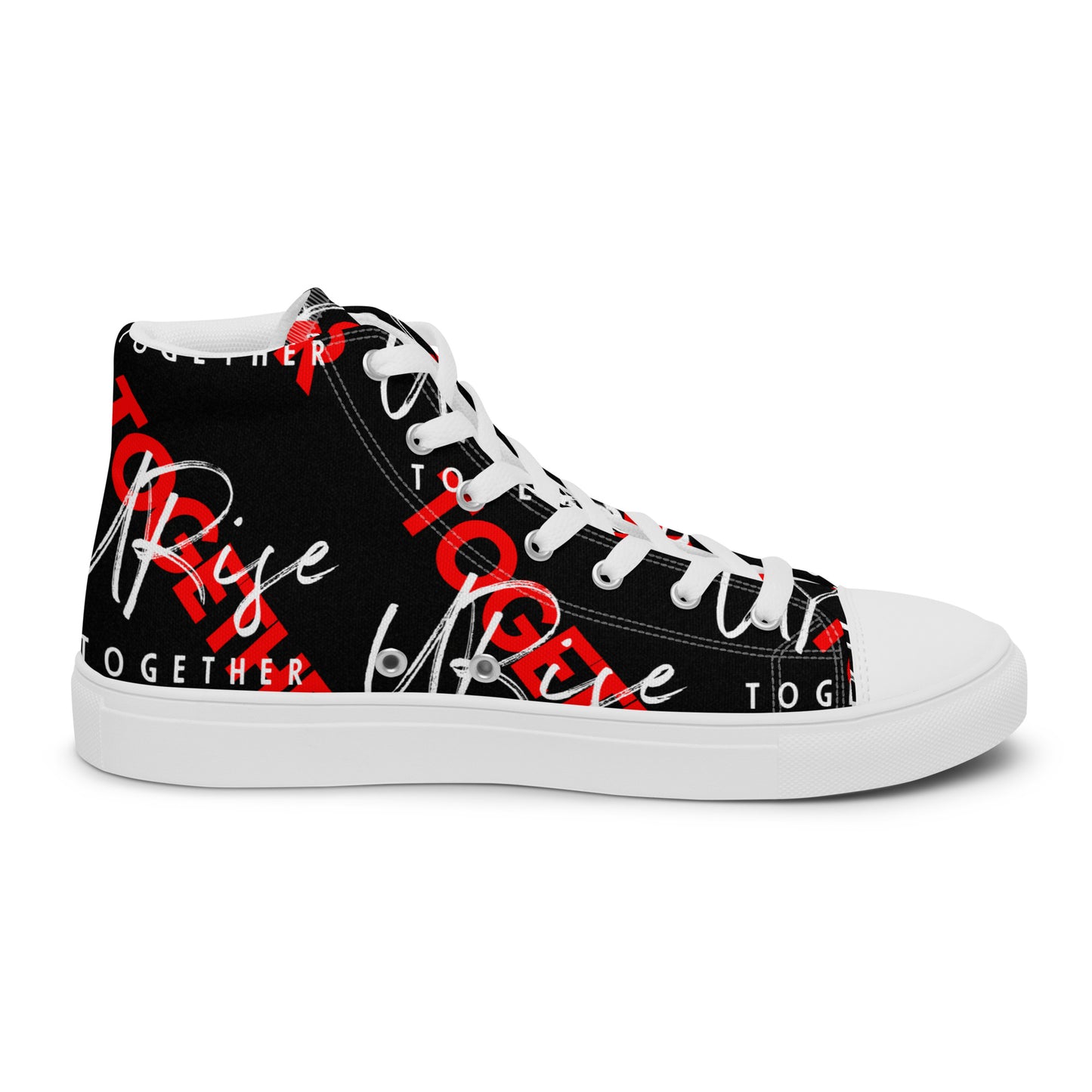 "URise Together" Men’s high top canvas shoes Black