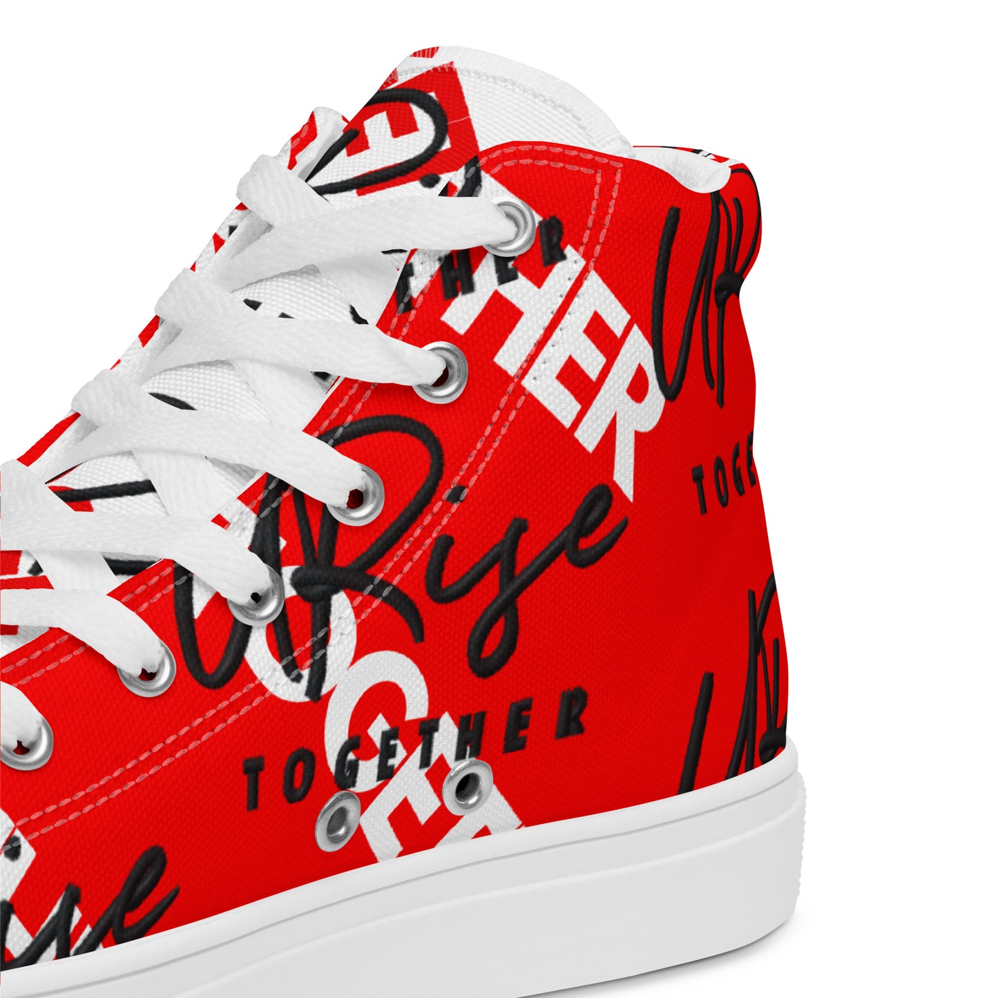 "URise Together" Men’s high top canvas shoes RedOut