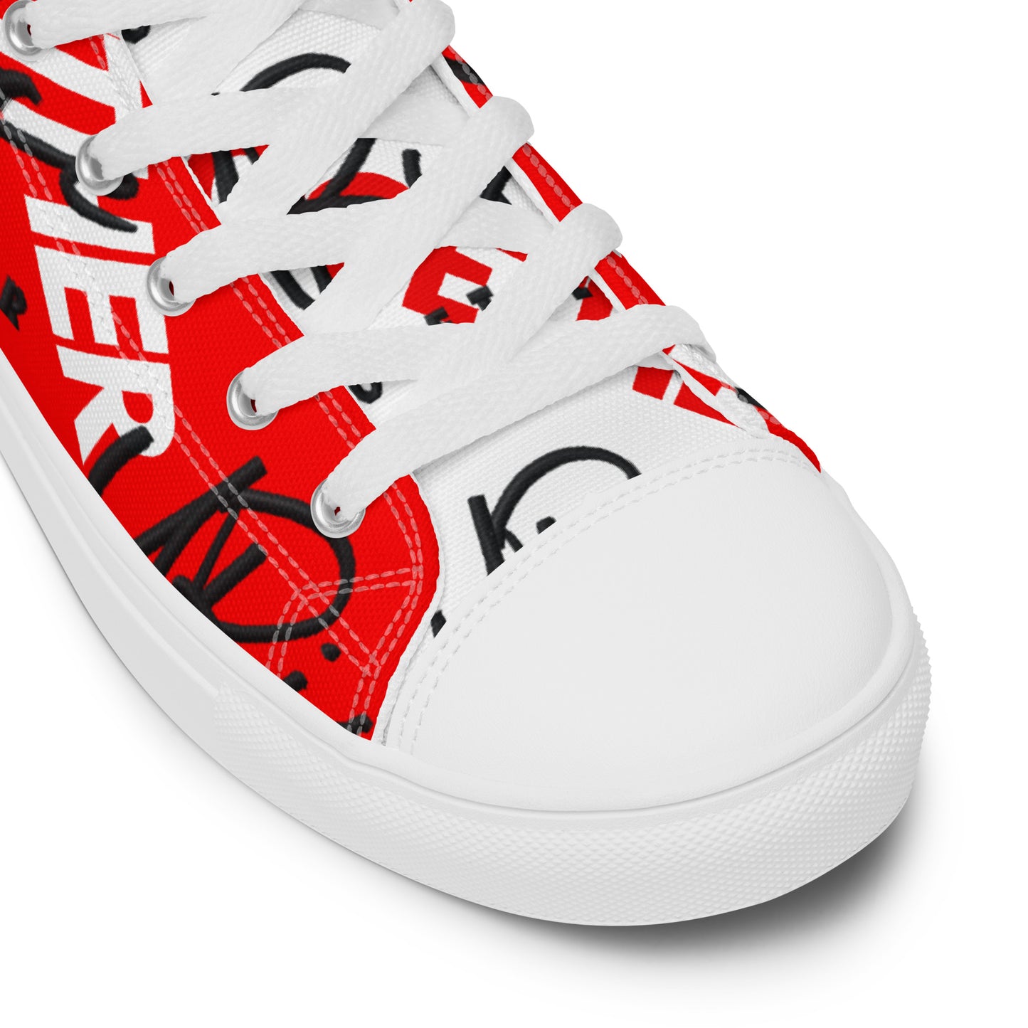 "URise Together" Men’s high top canvas shoes RedOut