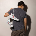 "URise Together" Men’s high top canvas shoes Wht/Red