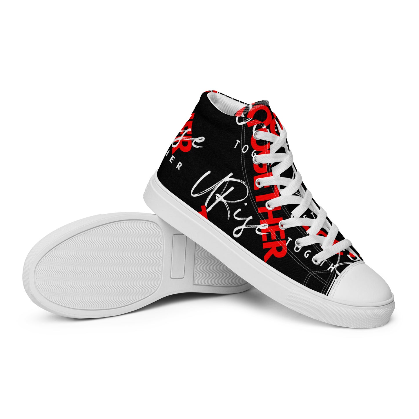 "URise Together" Men’s high top canvas shoes Black