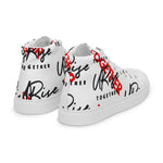 "URise Together" Men’s high top canvas shoes Wht/Red