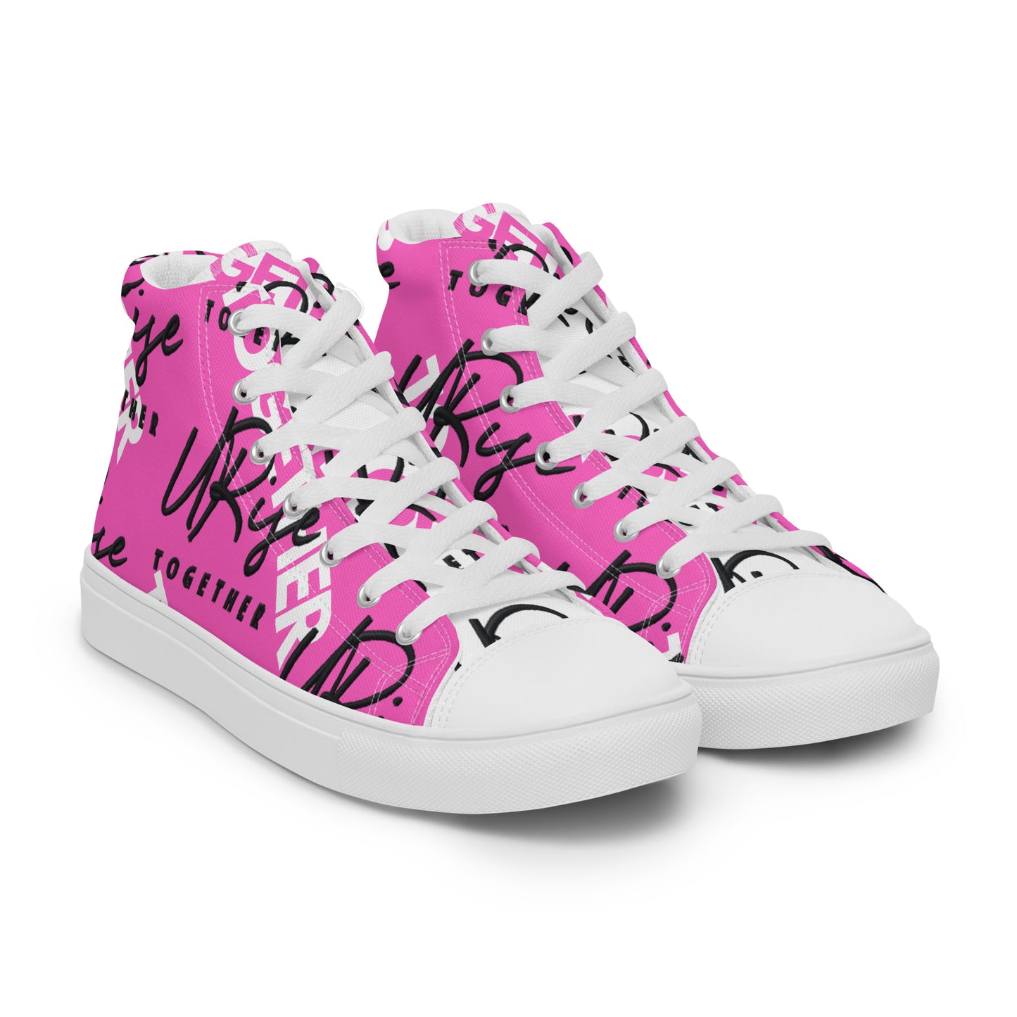 "URise Together" Men’s high top canvas shoes - PinkOut