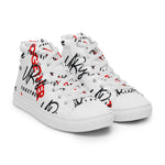 "URise Together" Men’s high top canvas shoes Wht/Red
