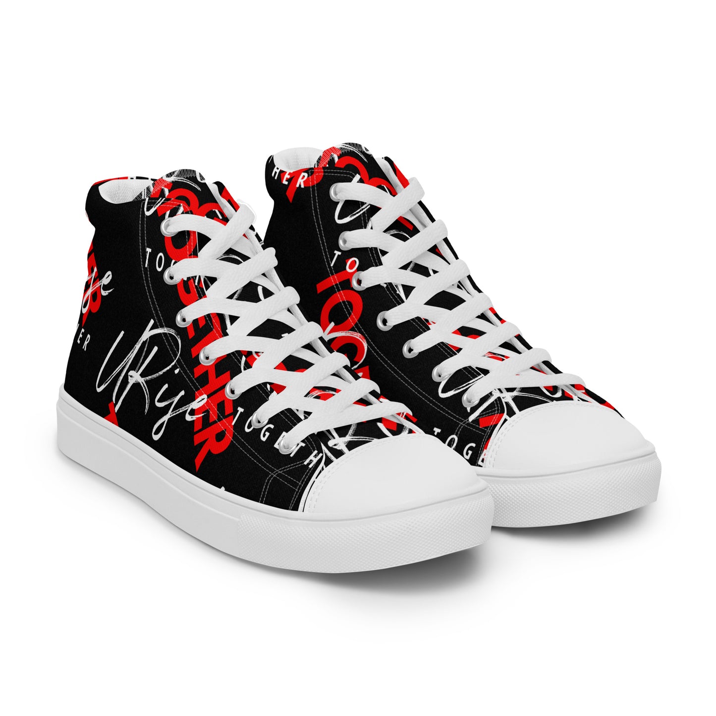 "URise Together" Men’s high top canvas shoes Black