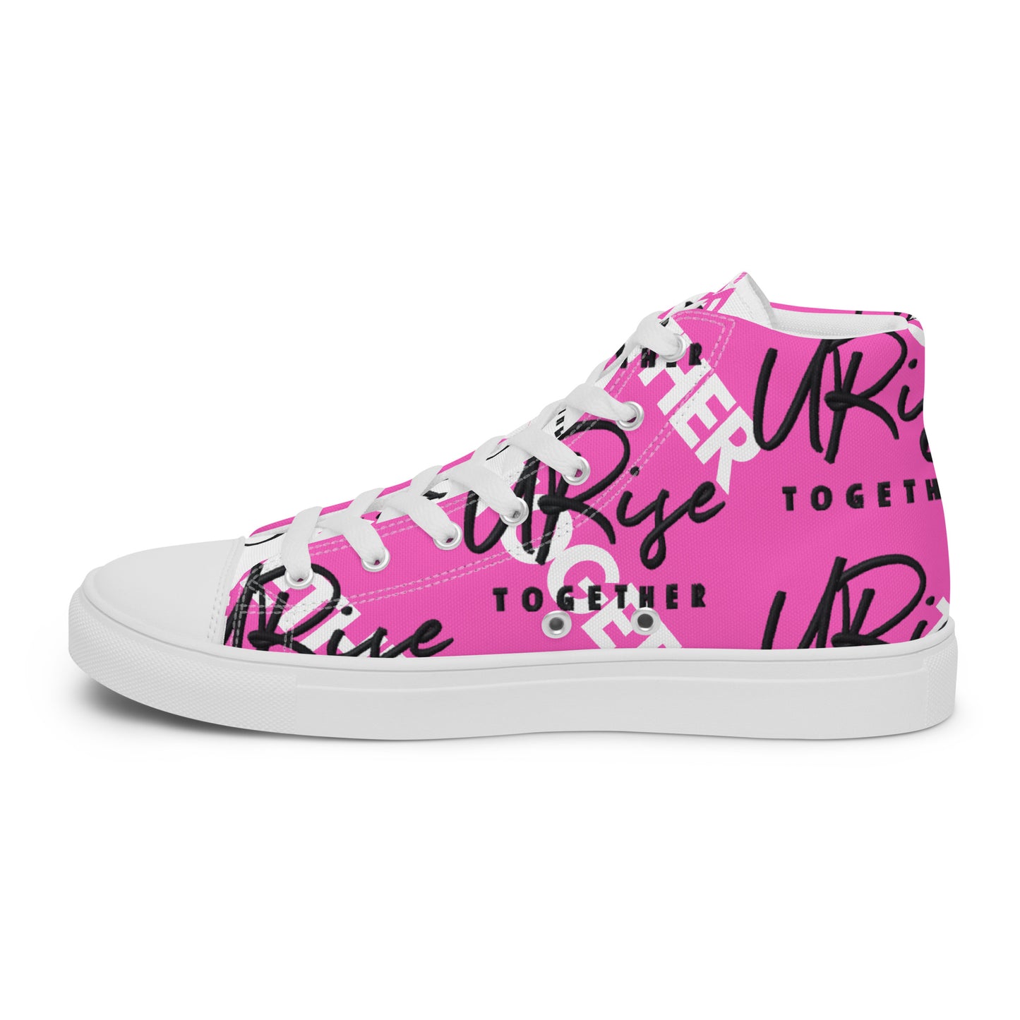 "URise Together" Men’s high top canvas shoes - PinkOut