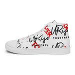 "URise Together" Men’s high top canvas shoes Wht/Red