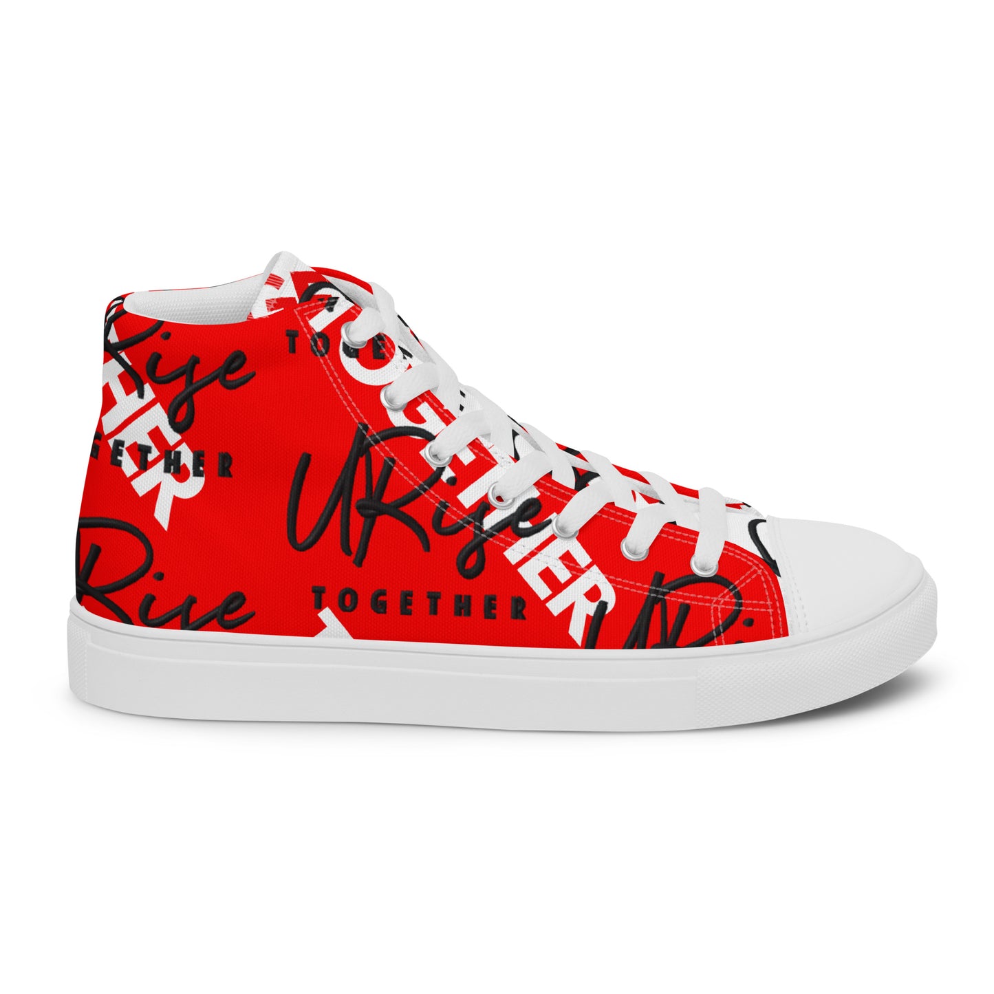 "URise Together" Men’s high top canvas shoes RedOut