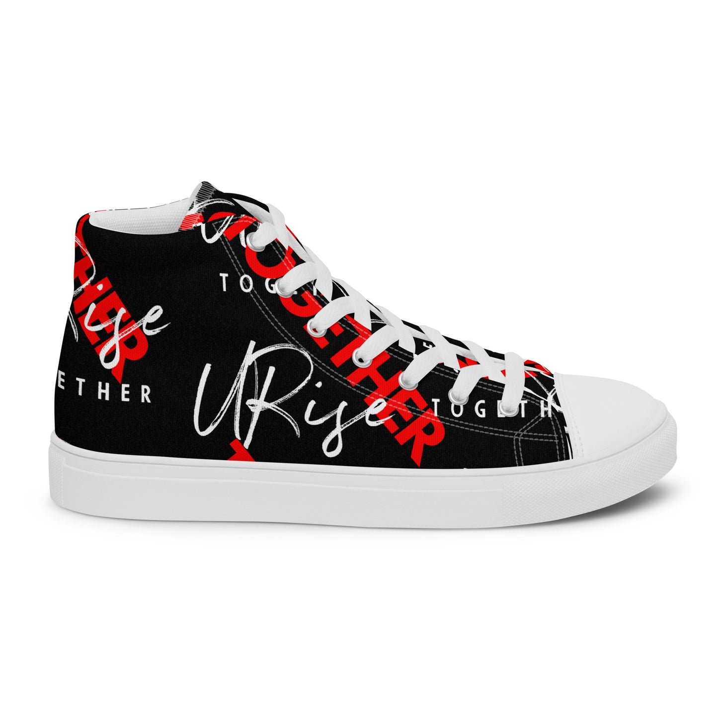 "URise Together" Men’s high top canvas shoes Black