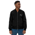 "URise Together" Embroidered Logo Bomber Jacket - Black - URiseTogetherApparel
