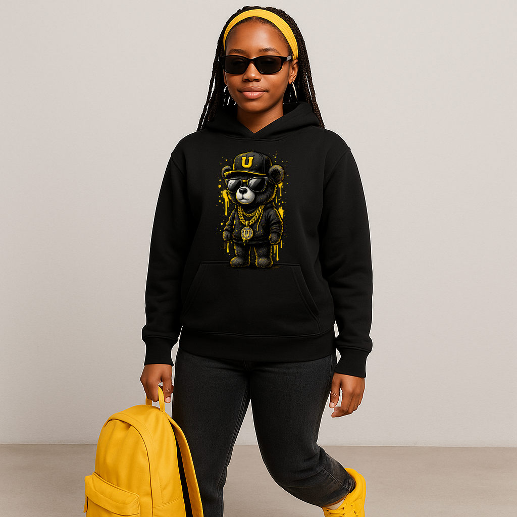 Graffiti Bear URise Heavy Cotton Hoodie Unisex