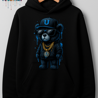 Graffiti Bear URise Heavy Cotton Hoodie Unisex