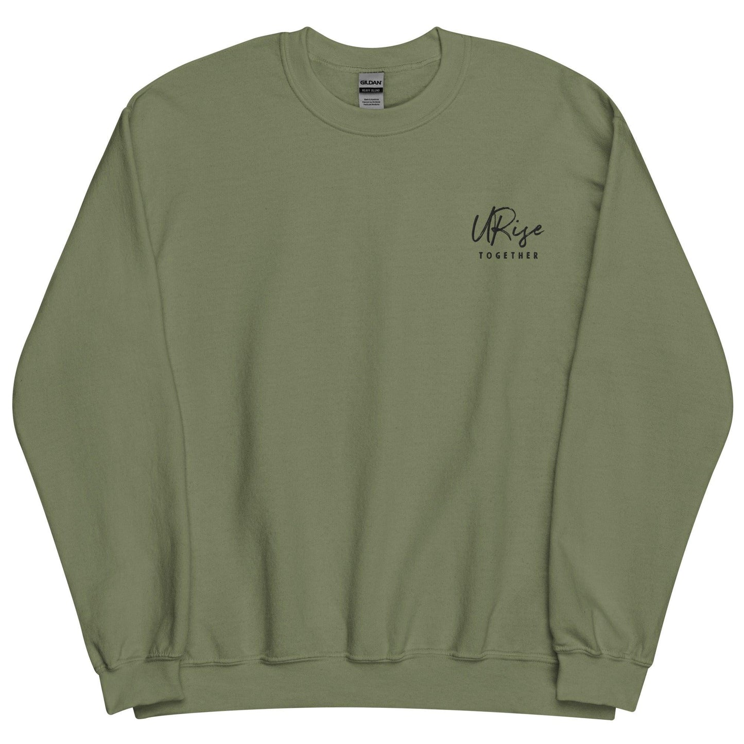 "URise Together" Embroidered Sweatshirt - Military Green - URiseTogetherApparel