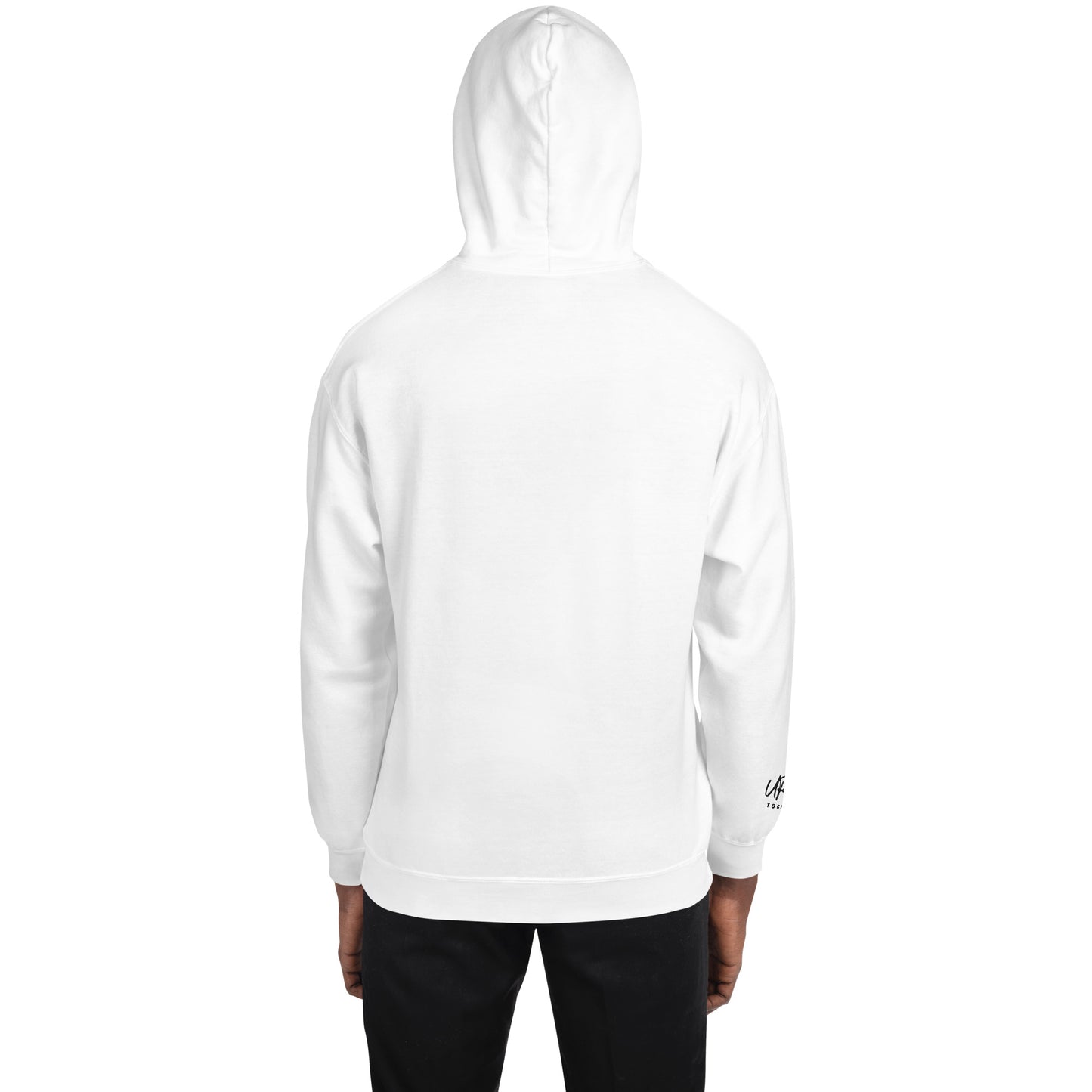 URise Together Logo Unisex Embroidered Hoodie Cotton- White
