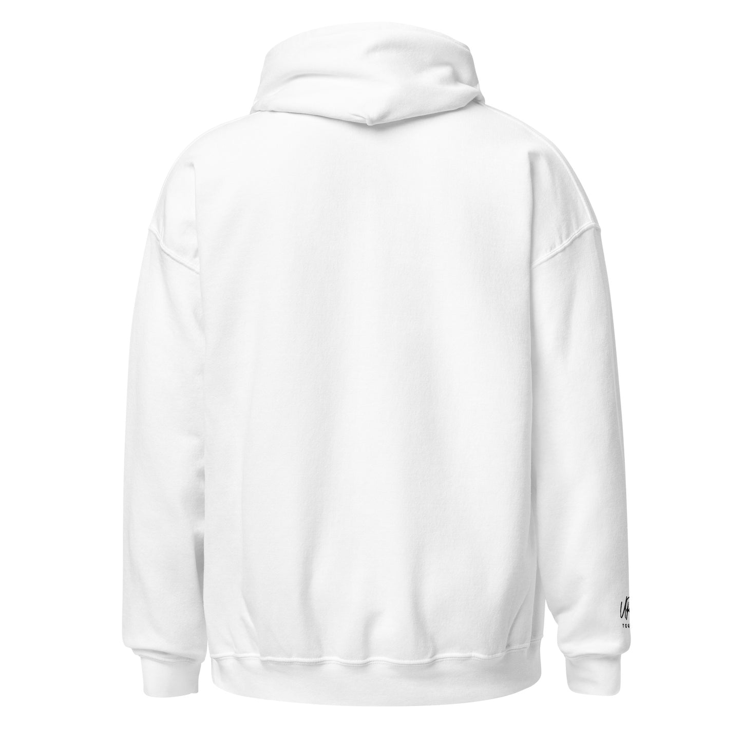 URise Together Logo Unisex Embroidered Hoodie Cotton- White