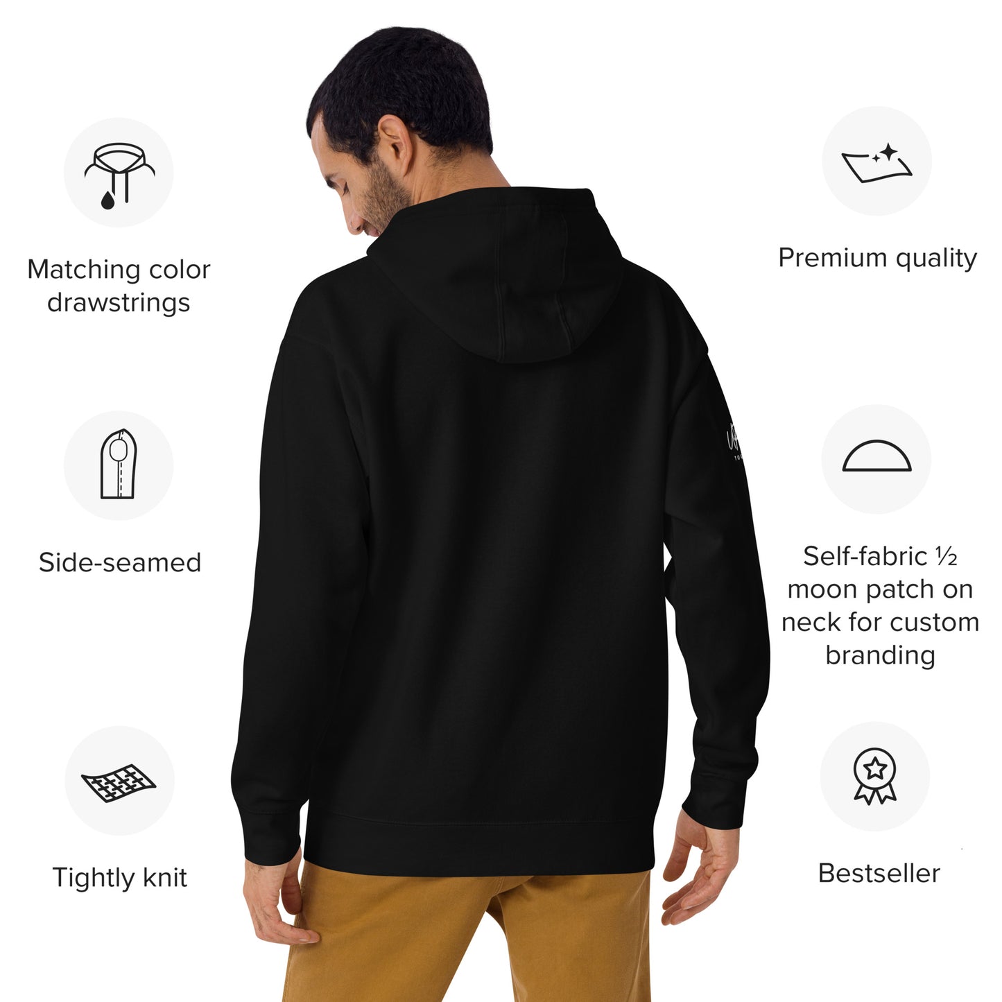 "URise Together" Boxing ICON Hoodie Unisex Cotton - Black