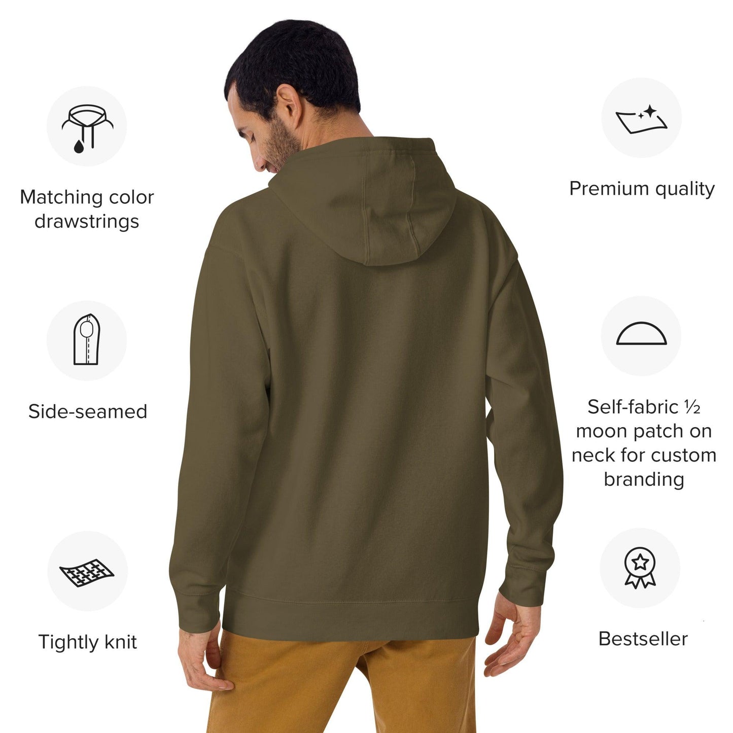 "URise Together" Embroidered logo Hoodie - Military Green - URiseTogetherApparel