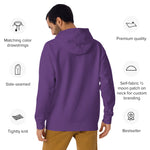URise Together Unisex Embroidered Purple Cotton Hoodie