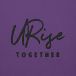 URise Together Unisex Embroidered Purple Cotton Hoodie