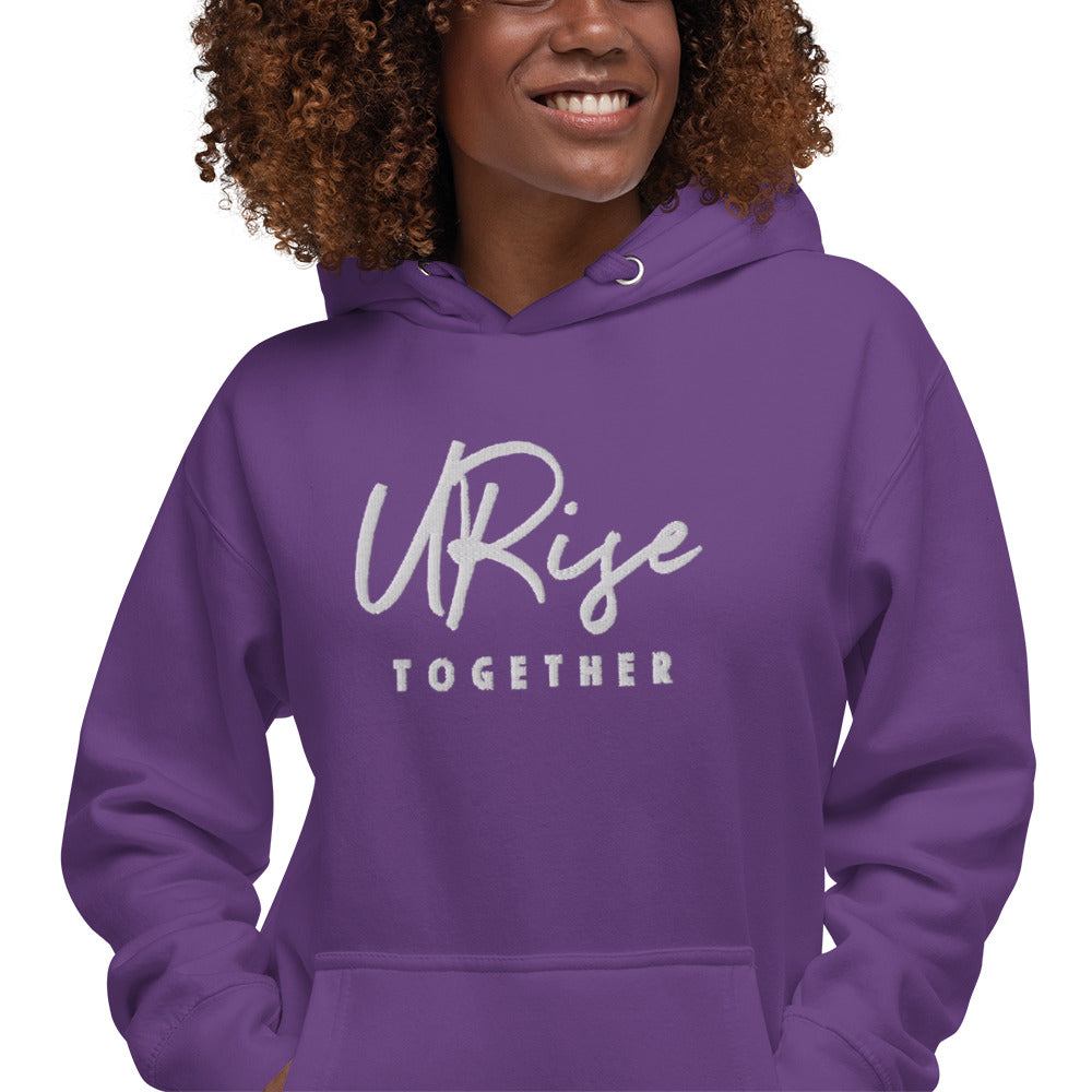"URise Together" Embroidered logo Hoodie - Purple