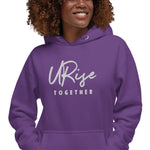 "URise Together" Embroidered logo Hoodie - Purple