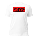 "URise Together" "F" Around and Find Out T-shirt - Red Background