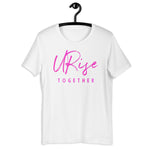 URise Together Logo Unisex Cotton T-shirt - White/ Pink