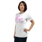 URise Together Logo Unisex Cotton T-shirt - White/ Pink