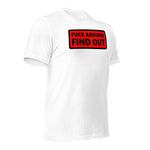 "URise Together" "F" Around and Find Out T-shirt - Red Background