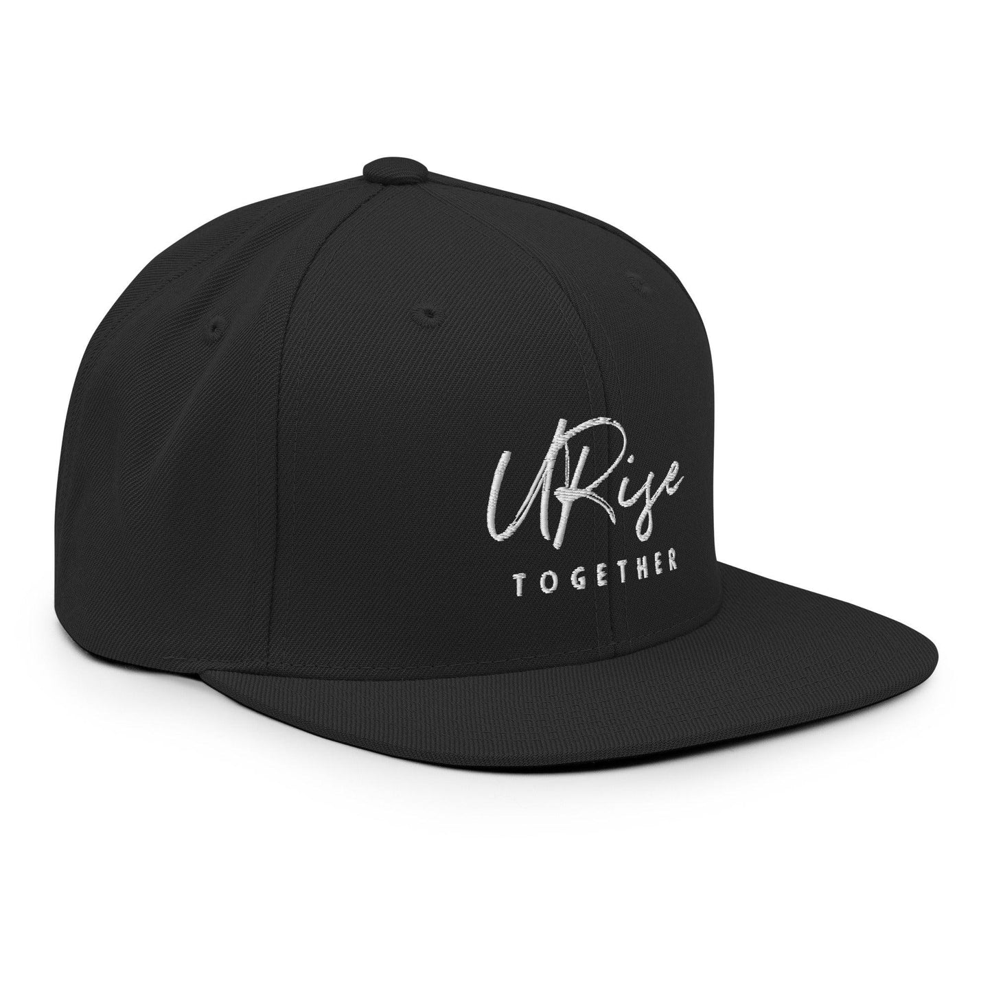 "URise Together" Embroidered Snapback Hat - Black - URiseTogetherApparel