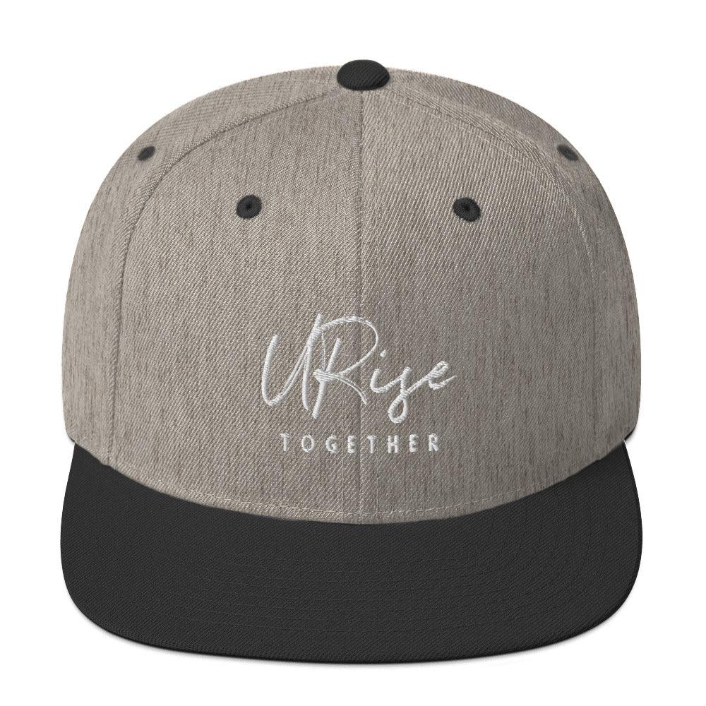 "URise Together" Embroidered Snapback Hat - Black - URiseTogetherApparel