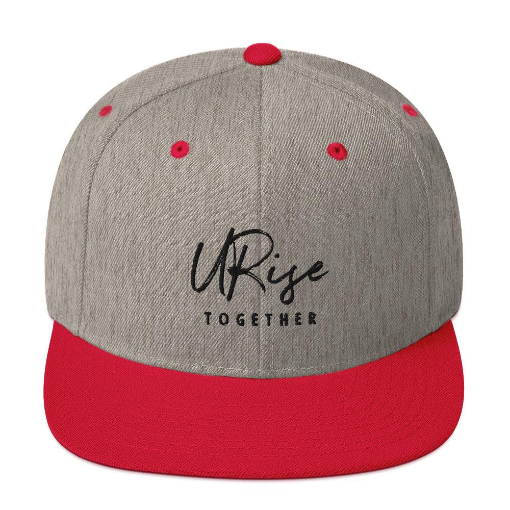 "URise Together" Embroidered Snapback Hat - Red - URiseTogetherApparel