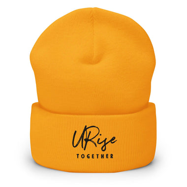 "URise Together" Embroidered Cuffed Beanie - Yellow - URiseTogetherApparel