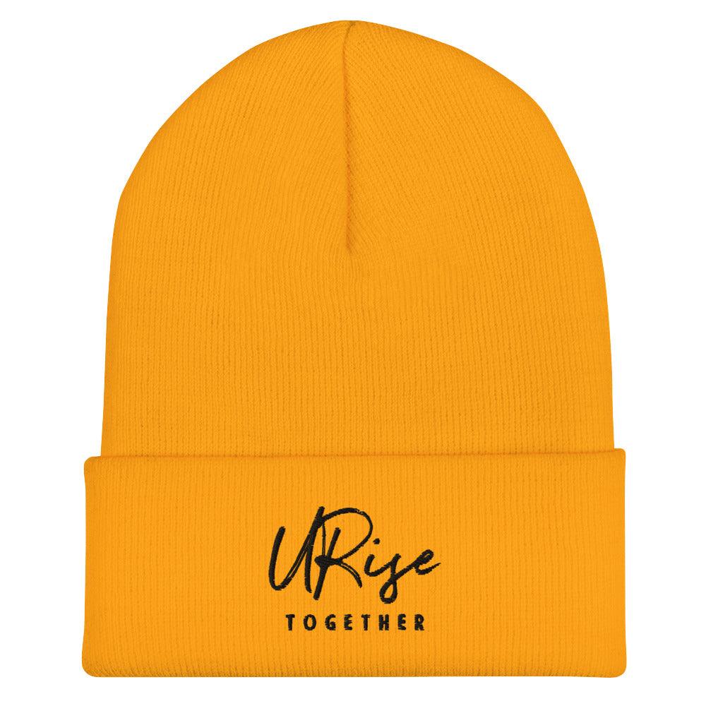 "URise Together" Embroidered Cuffed Beanie - Yellow - URiseTogetherApparel