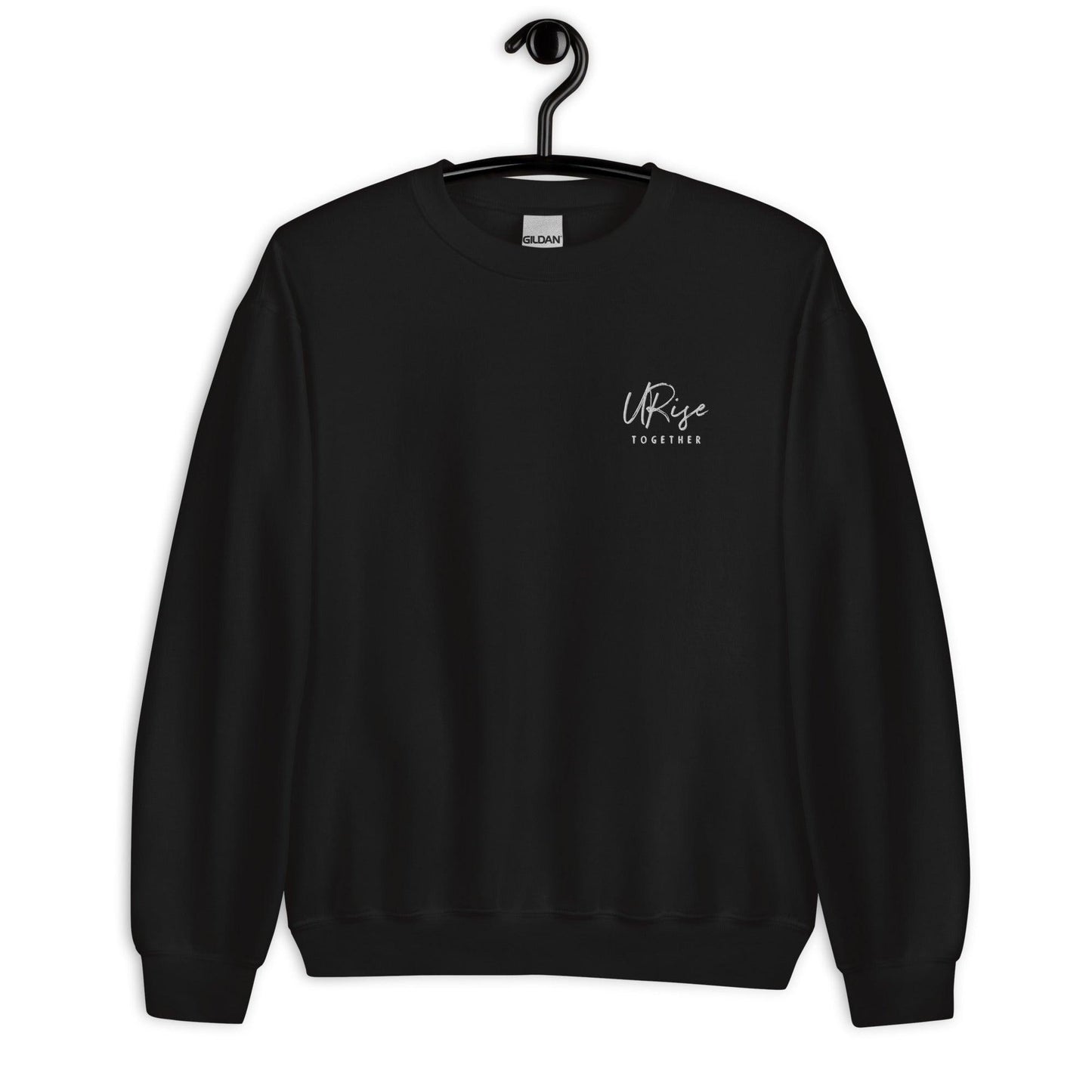 "URise Together" Embroidered Sweatshirt - Black - URiseTogetherApparel