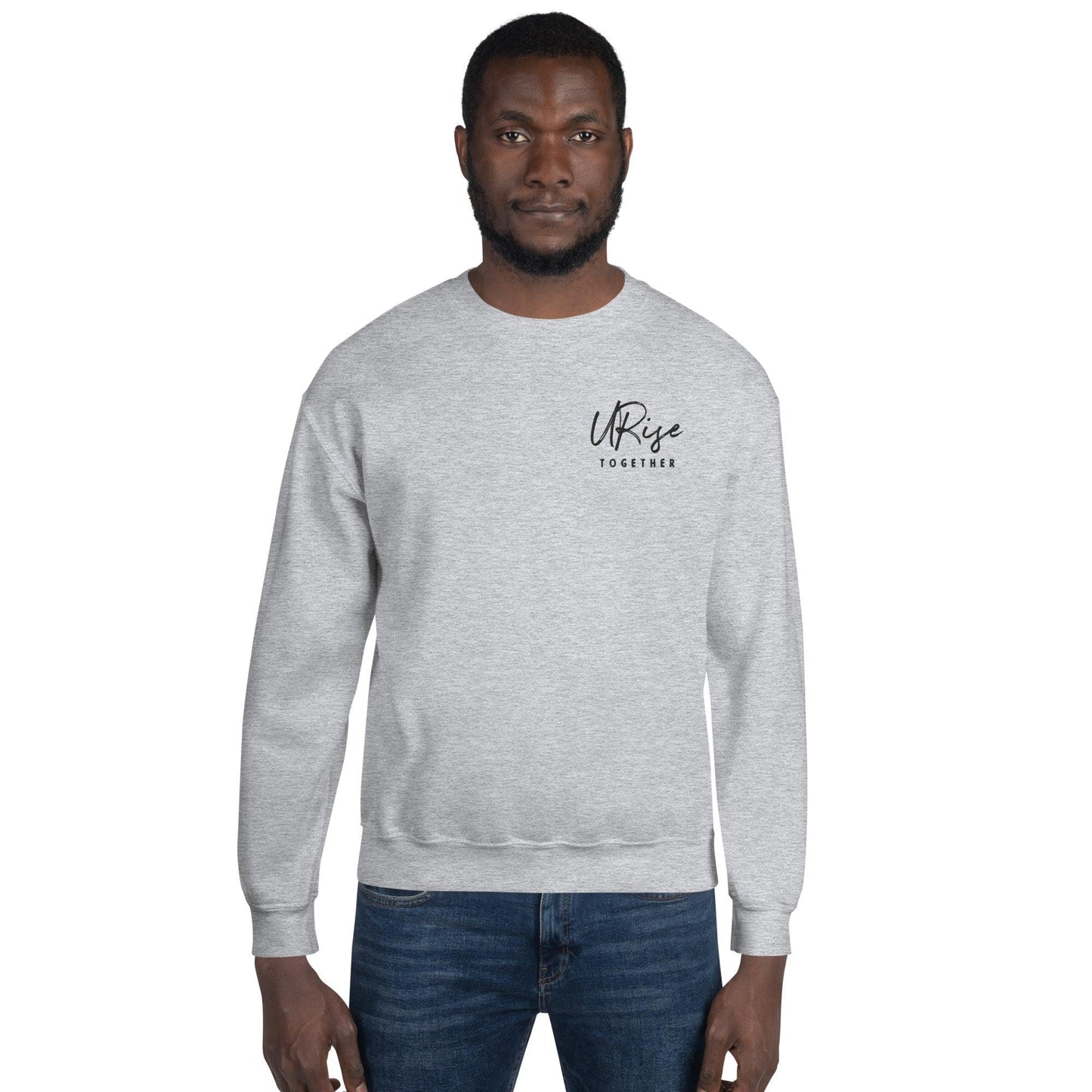 "URise Together" Embroidered Sweatshirt - Grey - URiseTogetherApparel
