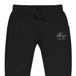 "URise Together" Embroidered fleece sweatpants - Black - URiseTogetherApparel