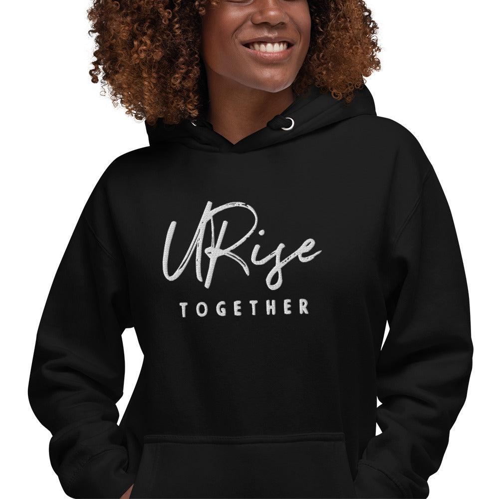 "URise Together" Embroidered logo Hoodie - Black - URiseTogetherApparel