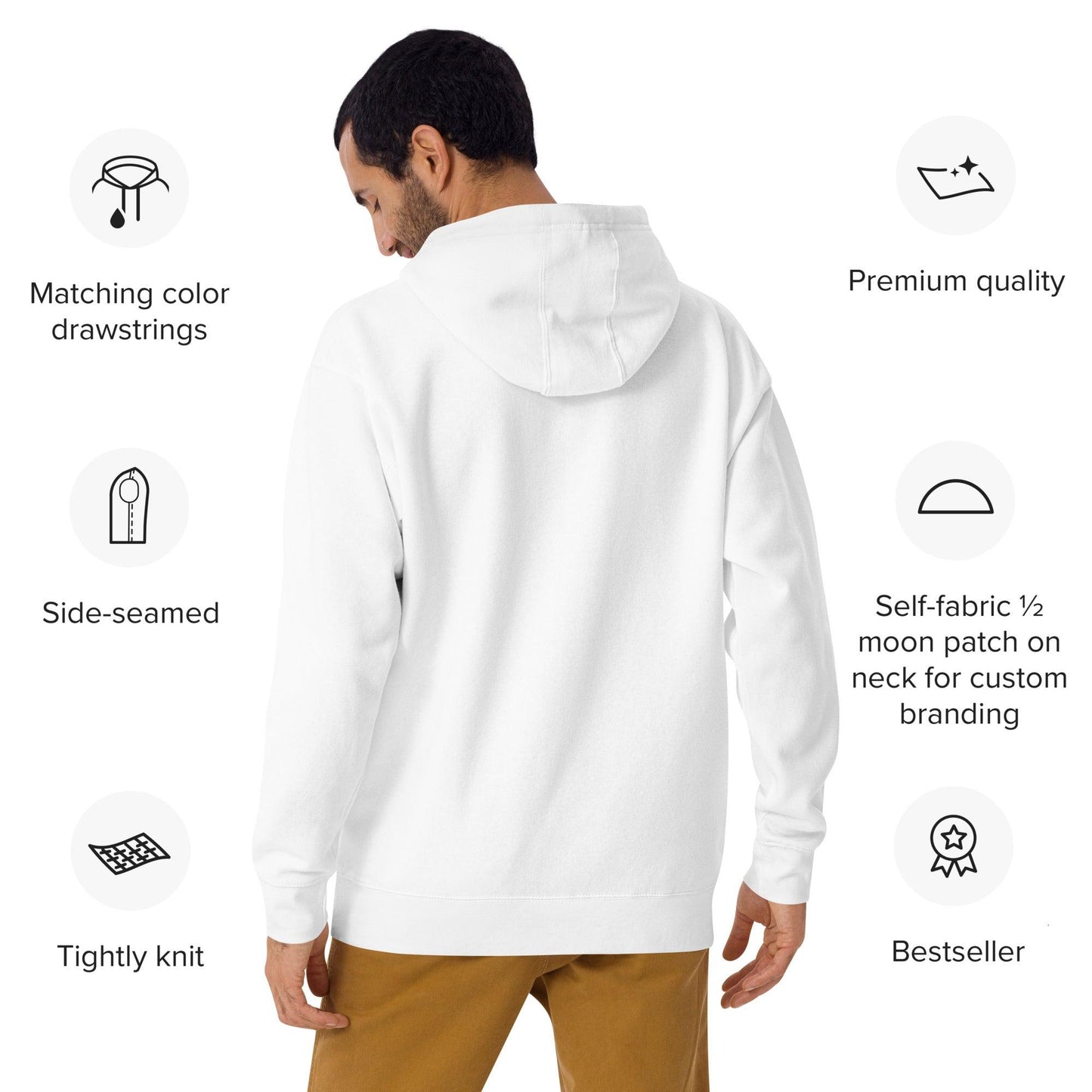 "URise Together" Embroidered logo Hoodie - White - URiseTogetherApparel