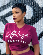 URise Together Maroon V-neck T-shirt