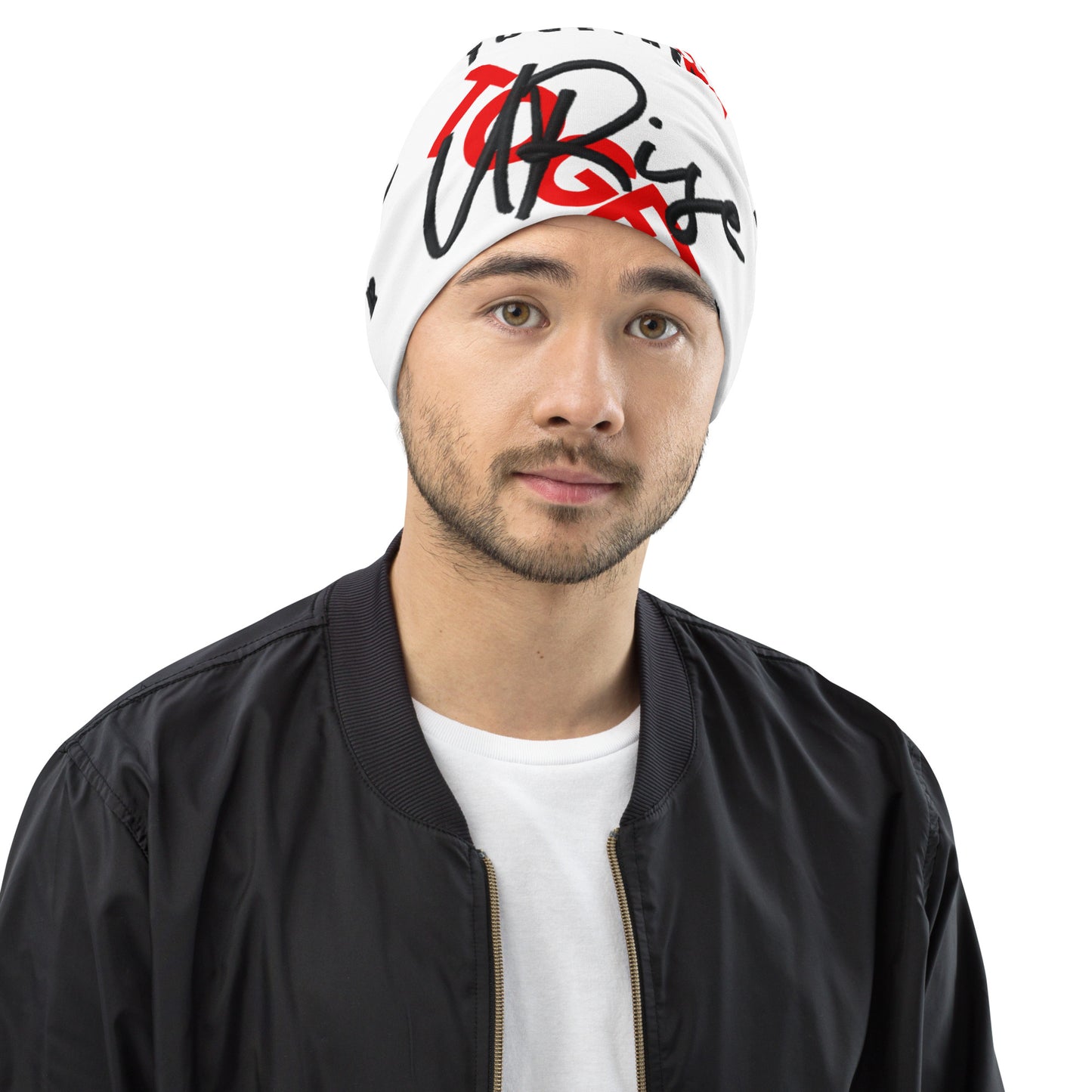 URise Together Unisex All-Over Logo Beanie